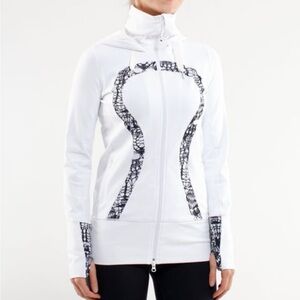 Lululemon Stride Jacket *Brushed in White/White Black‎ Glacier Lace Size 6